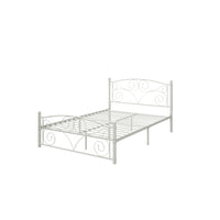 Queen Size Flower Sturdy System Metal Bed Frame with Headboard and Footboard