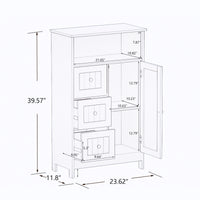 Bathroom Standing Storage Cabinet with 3 Drawers & 1 Door - Elegant White Organizing Solution