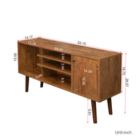 Modern TV Stand for Living Room Furniture - 1 Storage Cabinet & 2 Shelves, High-Quality Particle Board, Walnut Finish