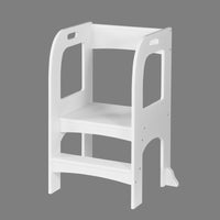 Child Standing Tower - Adjustable Step Stool for Kids, Toddler Kitchen Helper, Safe and Sturdy Design, White Finish