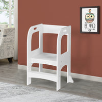 Child Standing Tower - Adjustable Step Stool for Kids, Toddler Kitchen Helper, Safe and Sturdy Design, White Finish