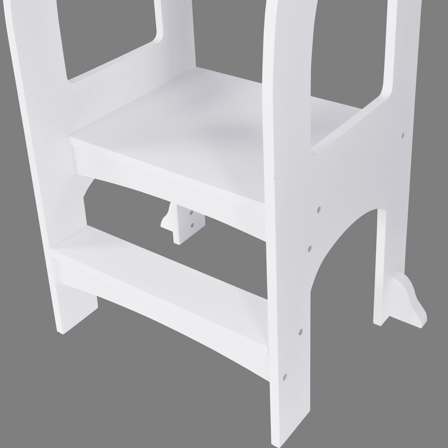 Child Standing Tower - Adjustable Step Stool for Kids, Toddler Kitchen Helper, Safe and Sturdy Design, White Finish