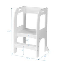 Child Standing Tower - Adjustable Step Stool for Kids, Toddler Kitchen Helper, Safe and Sturdy Design, White Finish