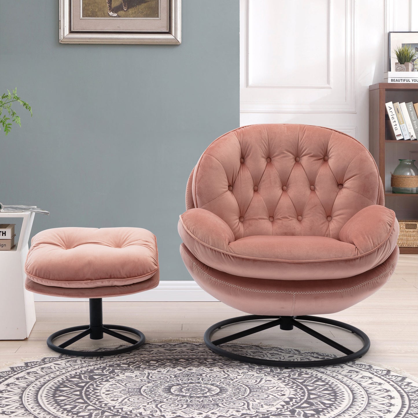 Accent Chair with Ottoman