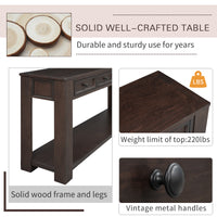 Sofa Table with Storage Drawers and Bottom Shelf for Entryway or Hallway - Espresso Finish, Stylish Console Table