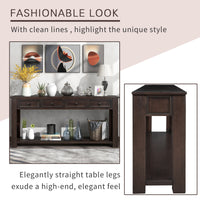 Sofa Table with Storage Drawers and Bottom Shelf for Entryway or Hallway - Espresso Finish, Stylish Console Table