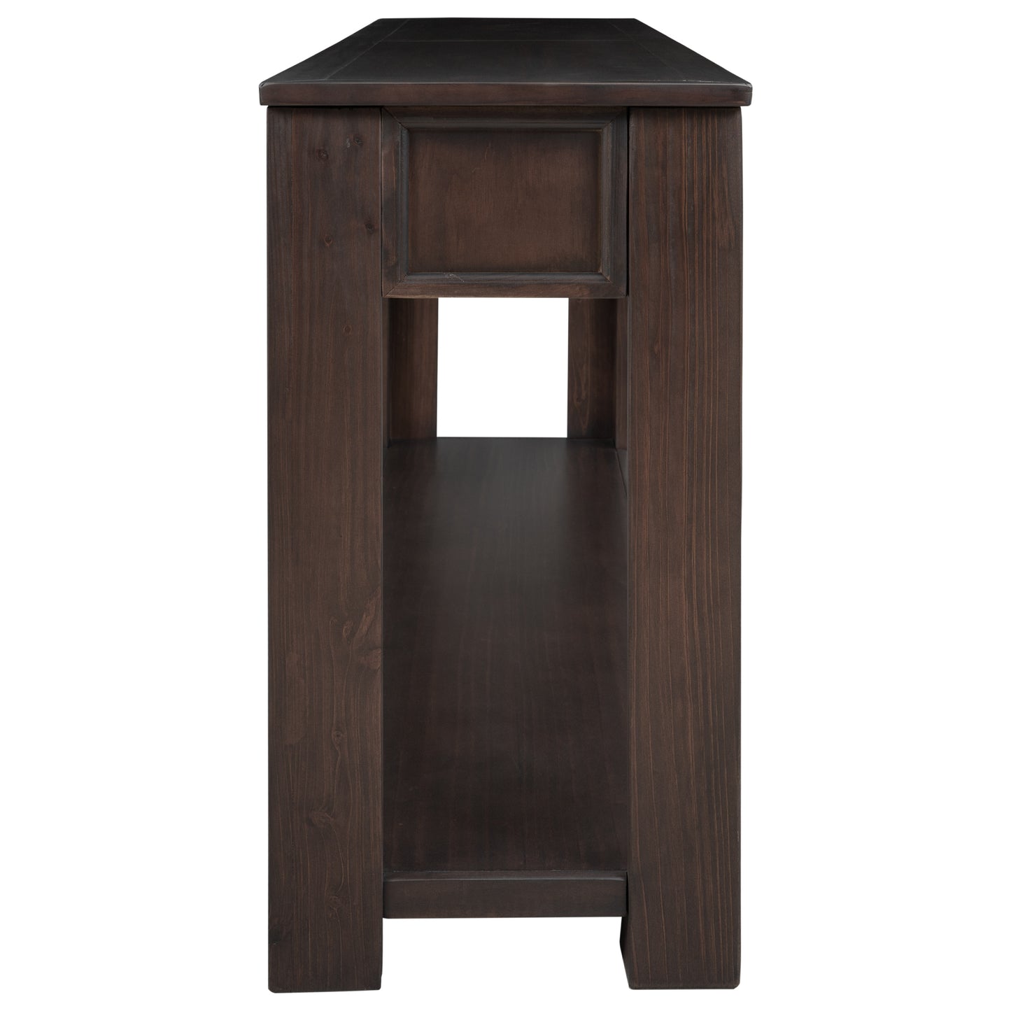 Sofa Table with Storage Drawers and Bottom Shelf for Entryway or Hallway - Espresso Finish, Stylish Console Table