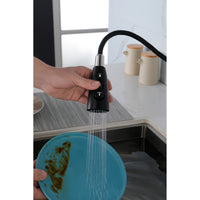 Black Kitchen Faucet with Pull Down Sprayer - Matte Finish, Single Handle, Fingerprint Resistant, Deck Mount Sink Faucet