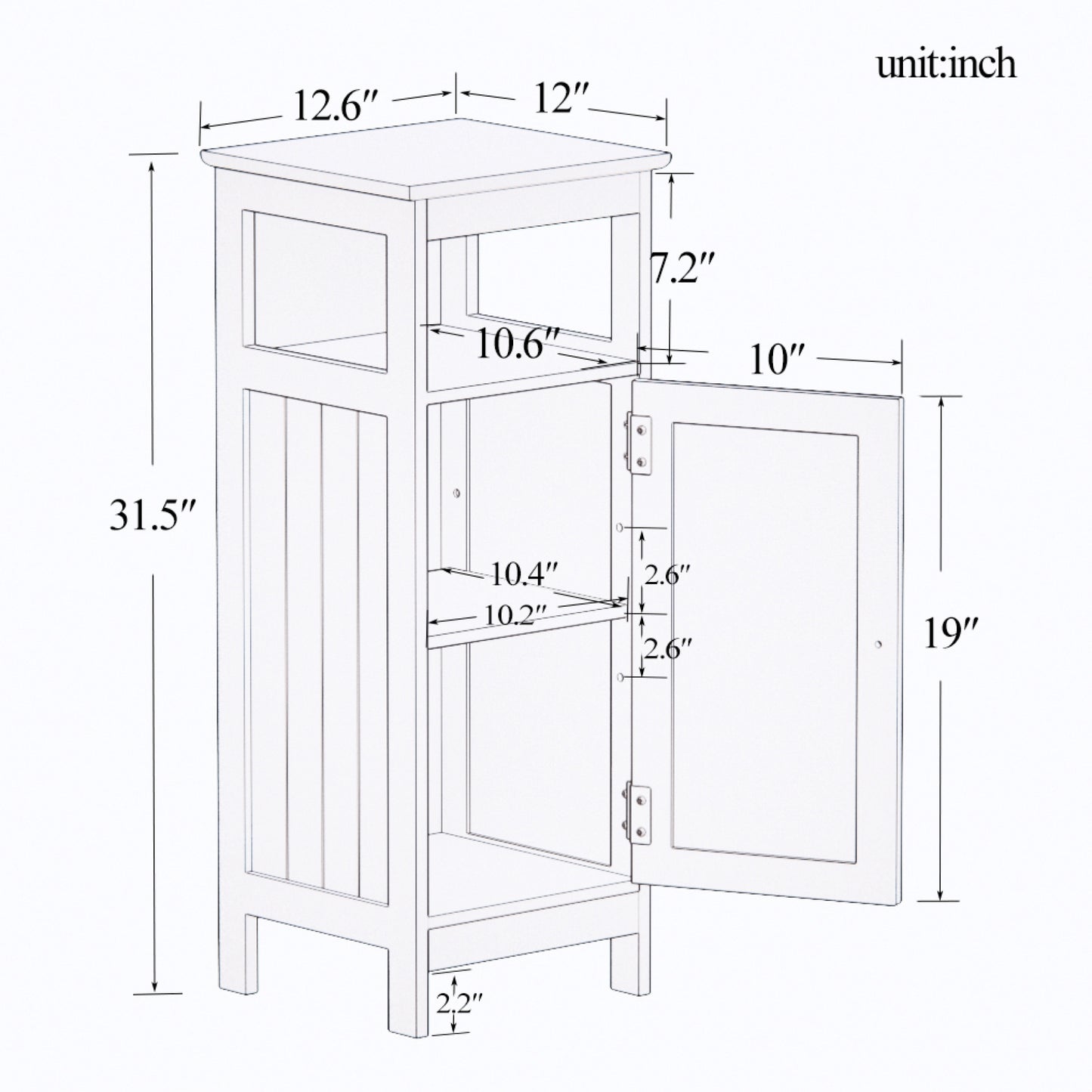 Modern Bathroom Single Door Storage Cabinet with Shelves, Compact Space-Saving Organizer, Stylish Wood Finish