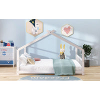 Full Size Wooden House Bed in Espresso - Stylish & Durable Design for Kids' Bedroom, Playhouse Style Bedframe