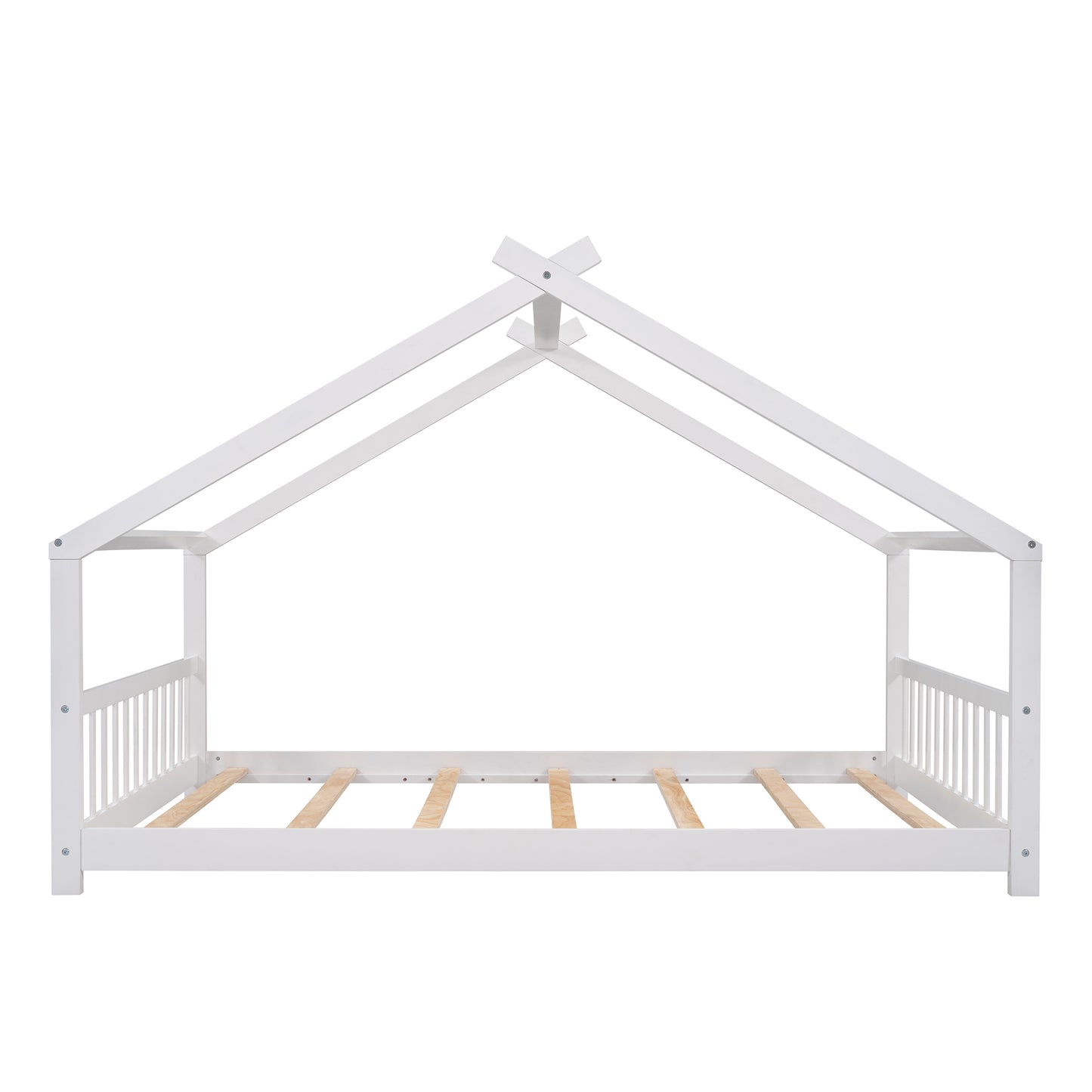 Full Size Wooden House Bed in Espresso - Stylish & Durable Design for Kids' Bedroom, Playhouse Style Bedframe