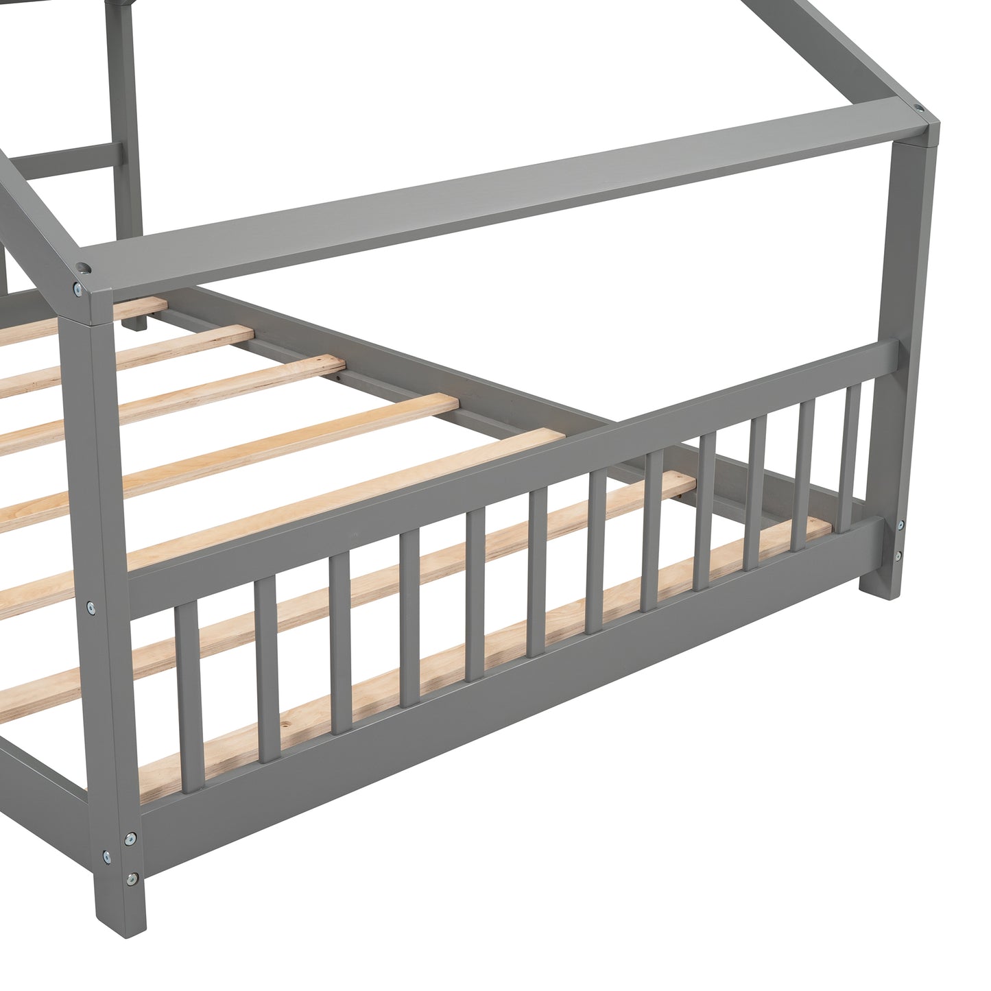 Full Size Wooden House Bed in Espresso - Stylish & Durable Design for Kids' Bedroom, Playhouse Style Bedframe