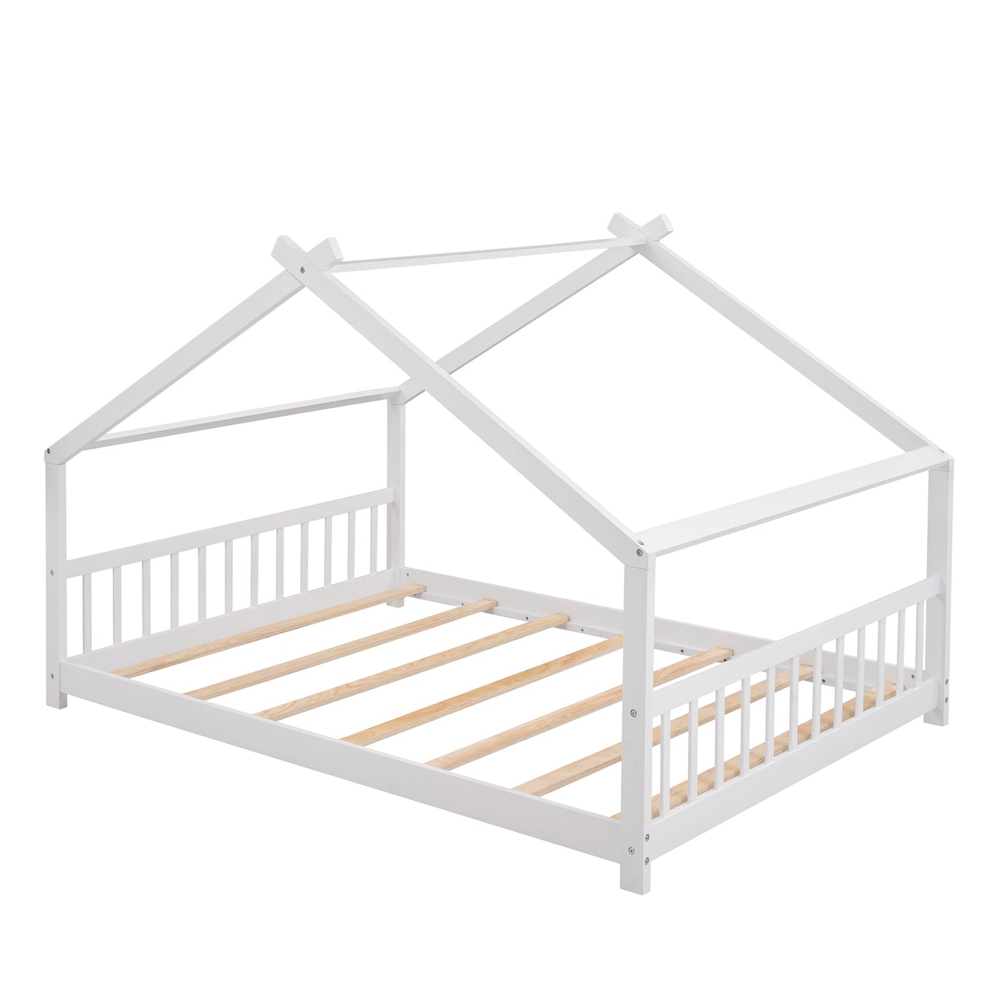 Full Size Wooden House Bed in Espresso - Stylish & Durable Design for Kids' Bedroom, Playhouse Style Bedframe