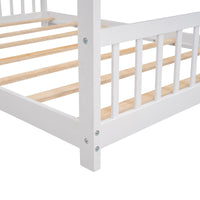 Full Size Wooden House Bed in Espresso - Stylish & Durable Design for Kids' Bedroom, Playhouse Style Bedframe