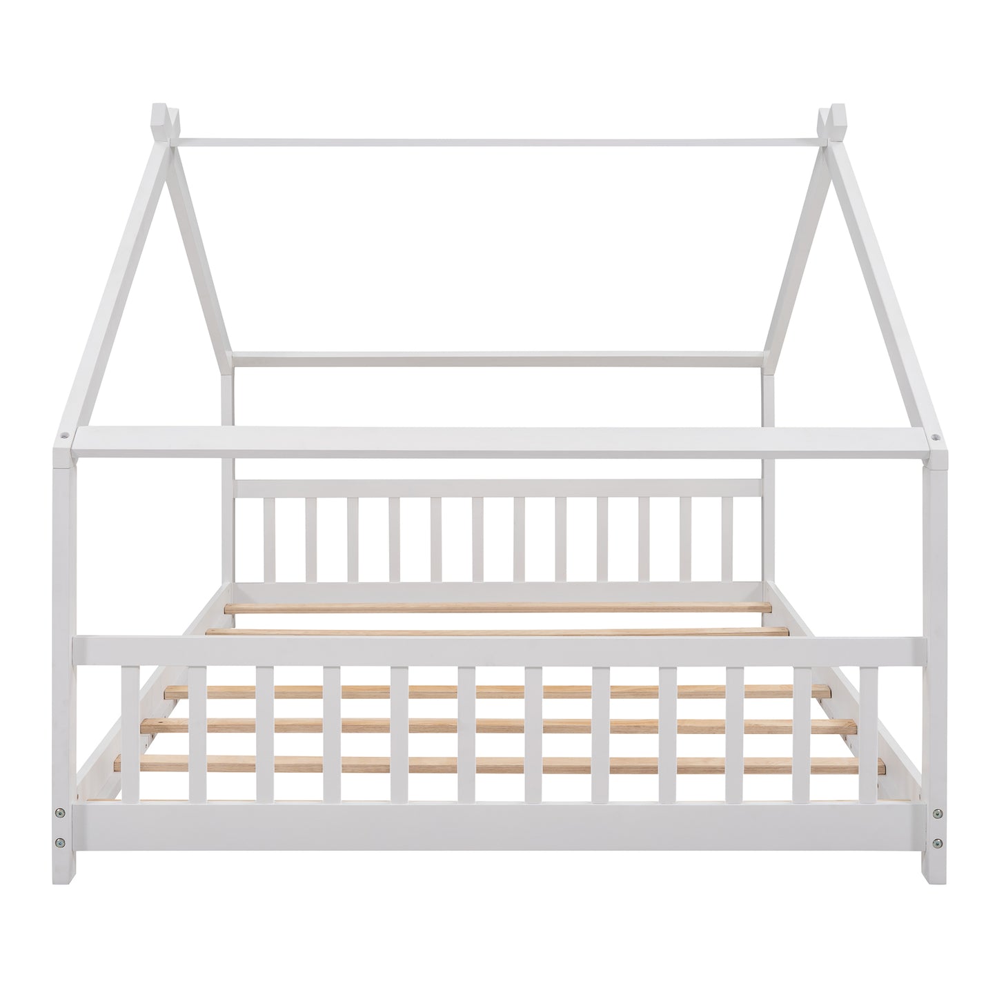 Full Size Wooden House Bed in Espresso - Stylish & Durable Design for Kids' Bedroom, Playhouse Style Bedframe