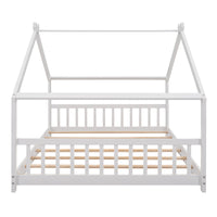 Full Size Wooden House Bed in Espresso - Stylish & Durable Design for Kids' Bedroom, Playhouse Style Bedframe