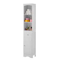 Tall Bathroom Cabinet, Freestanding Storage Unit with Drawer, MDF, Adjustable Shelf, Stylish White Storage Solution for Organized Bathroom