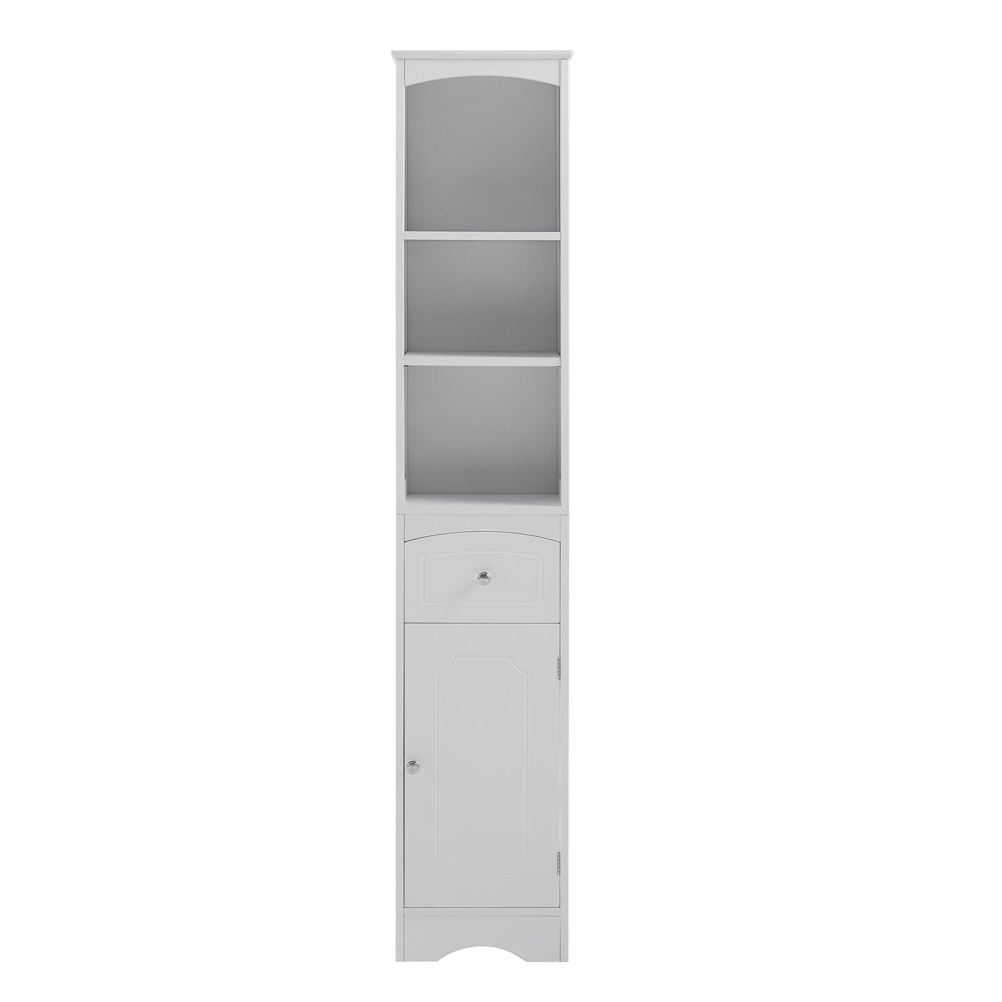 Tall Bathroom Cabinet, Freestanding Storage Unit with Drawer, MDF, Adjustable Shelf, Stylish White Storage Solution for Organized Bathroom