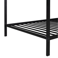 Kids Twin Size Metal House Bed Frame - Platform Floor Bed for Boys and Girls, No Box Spring Needed, Black