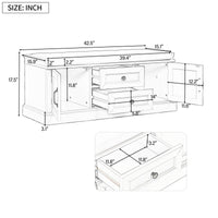 Storage Bench with 2 Drawers & 2 Cabinets, Shoe Bench with Removable Cushion for Living Room & Entryway, Antique Navy Finish