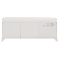 Storage Bench with 2 Drawers and Cabinets, Shoe Bench with Removable Cushion for Living Room Entryway, White