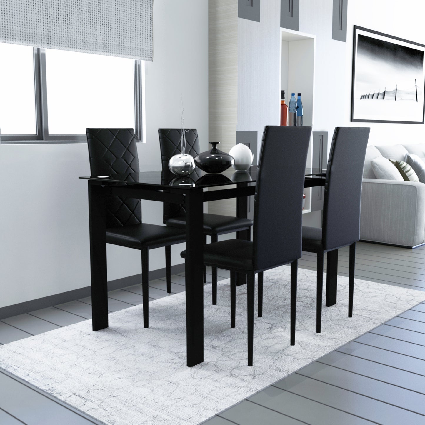 Elegant Dining Chair Set of 4 - Modern Upholstered Kitchen Chairs, Comfortable and Stylish for Home, Dining Room, and Restaurant