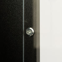 Black Side Cabinet with Aluminum Strip Lamp - Stylish Storage Solution with Large Space for Organizing Home Essentials
