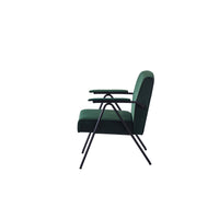 Green Cloth Leisure Recliner Chair with Black Metal Frame for Living Room and Bedroom Comfort