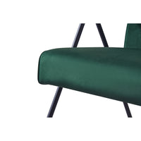 Green Cloth Leisure Recliner Chair with Black Metal Frame for Living Room and Bedroom Comfort