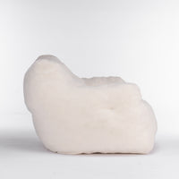 Soft Teddy Fabric Tufted Foam Bean Bag Chair With Teddy Fabric Ivory White