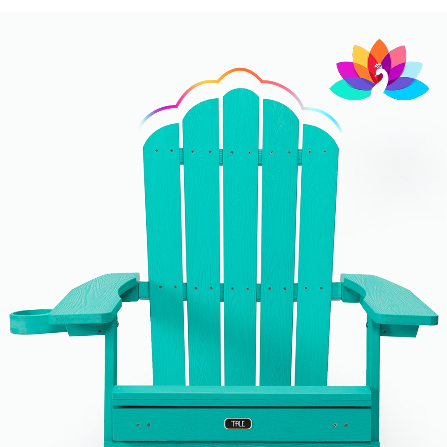 Oversized Folding Adirondack Chair with Pullout Ottoman & Cup Holder, Poly Lumber for Patio Deck Garden, Easy to Install, Green Color