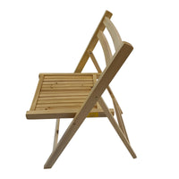 Pack Of 4, Slatted Solid Wood Folding Chair Set