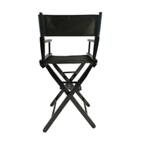 2pcs Foldable Director's Chair Set - Black Frame & Canvas, Stylish & Comfortable for Adults, Perfect for Home & Outdoor Use