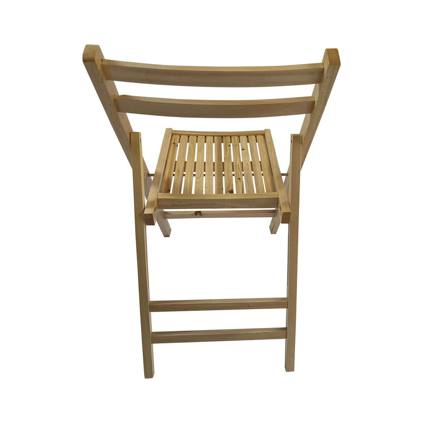 Pack Of 4, Slatted Solid Wood Folding Chair Set