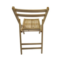 Pack Of 4, Slatted Solid Wood Folding Chair Set