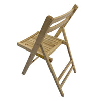 Pack Of 4, Slatted Solid Wood Folding Chair Set