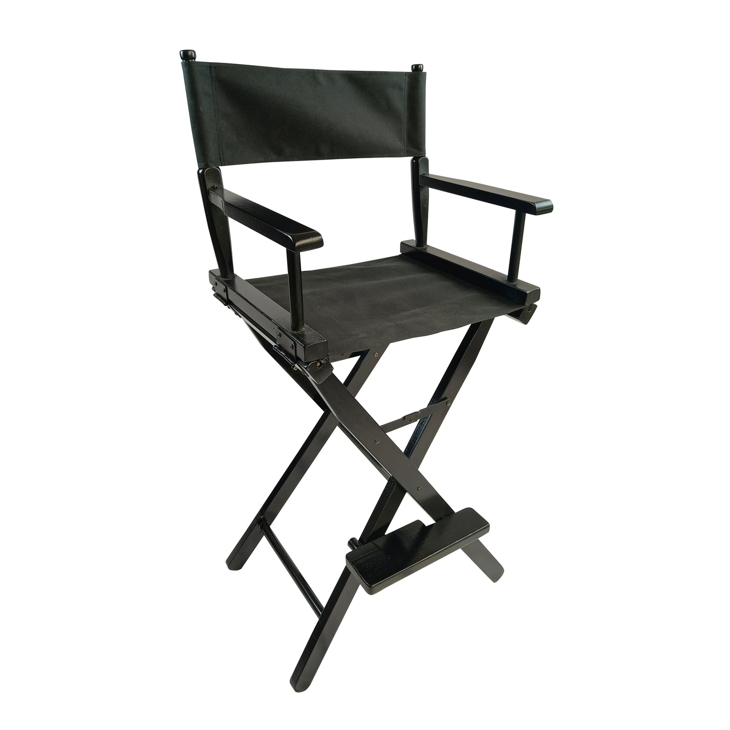 2pcs Foldable Director's Chair Set - Black Frame & Canvas, Stylish & Comfortable for Adults, Perfect for Home & Outdoor Use