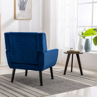 Modern Soft Velvet Ergonomic Accent Chair for Living Room & Bedroom - Stylish Home Chair with Black Legs