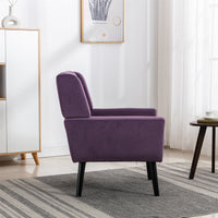 Modern Soft Velvet Ergonomic Accent Chair for Living Room & Bedroom - Stylish Indoor Seating with Black Legs