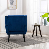 Modern Soft Velvet Ergonomic Accent Chair for Living Room & Bedroom - Stylish Home Chair with Black Legs