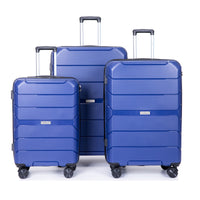 Lightweight Hardshell Luggage Set with Spinner Wheels, TSA Lock - 3-Piece (20/24/28) - Navy Travel Suitcase Set