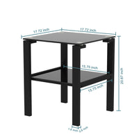 Modern Black Glass Coffee Table - Stylish Clear Center Table for Living Room - Contemporary Side Table Furniture