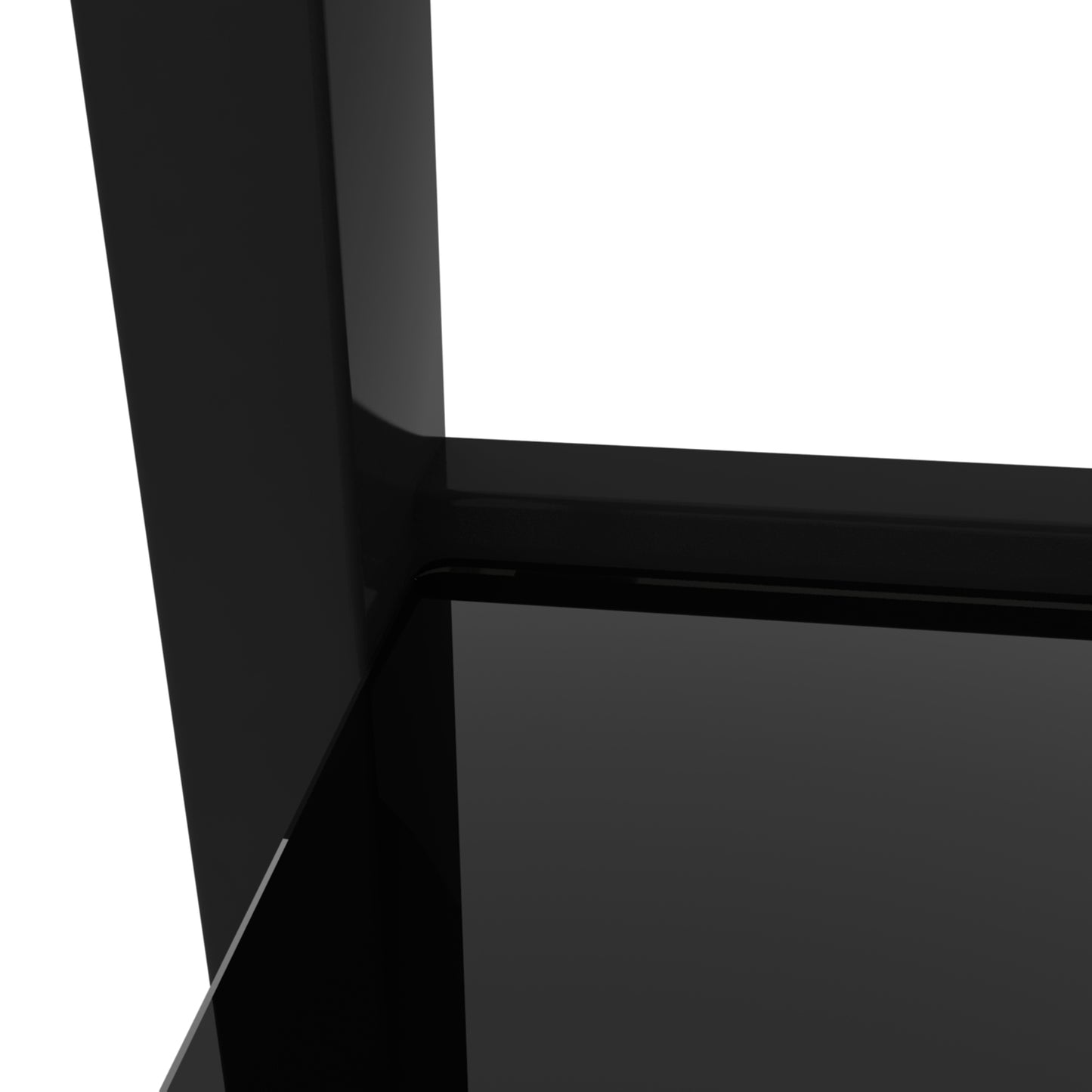 Modern Black Glass Coffee Table - Stylish Clear Center Table for Living Room - Contemporary Side Table Furniture