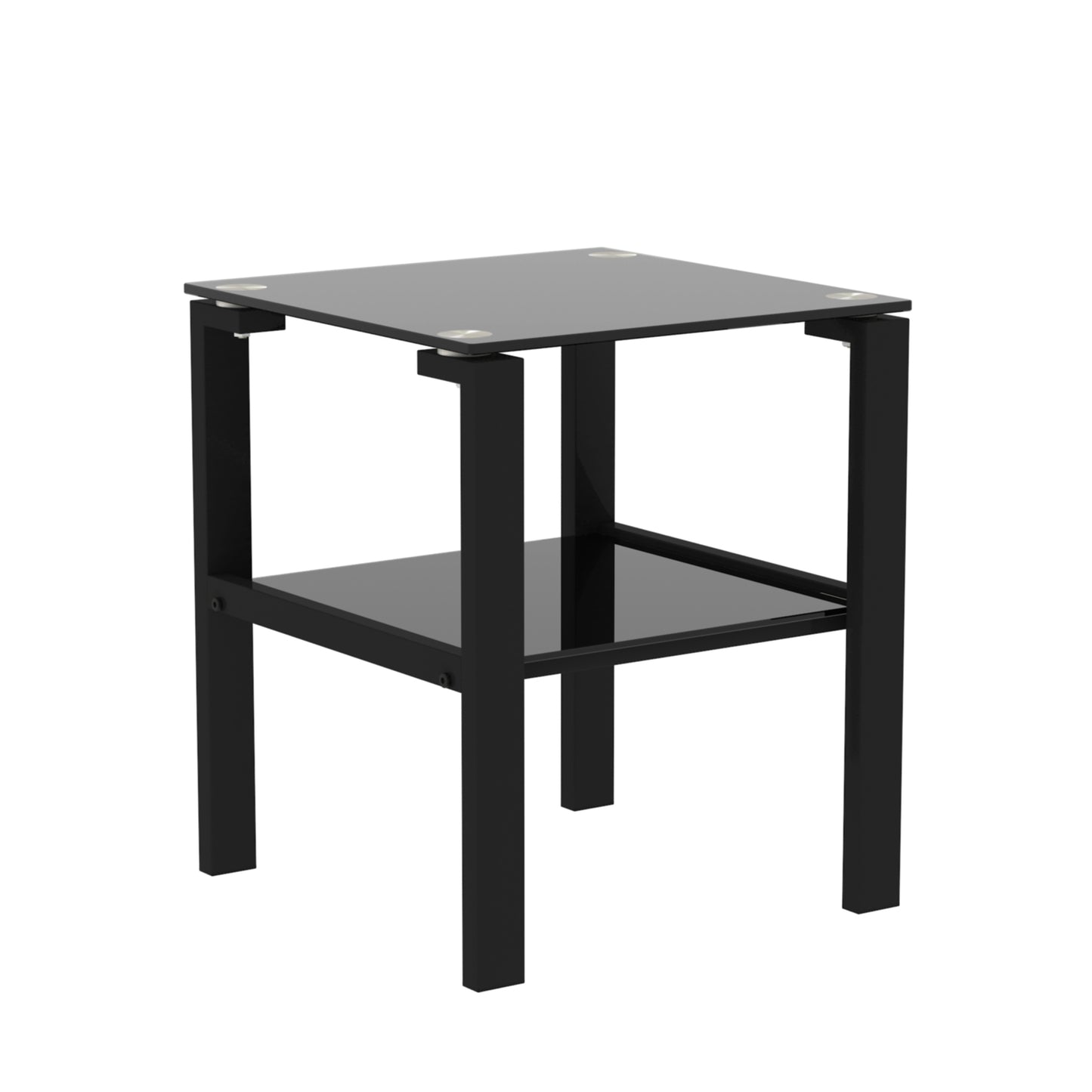 Modern Black Glass Coffee Table - Stylish Clear Center Table for Living Room - Contemporary Side Table Furniture