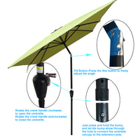 6x9ft Waterproof Patio Umbrella with Crank & Push Button Tilt - Perfect for Garden, Backyard & Poolside