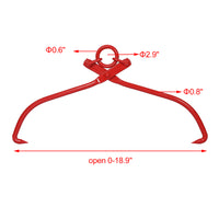 16-Inch Skidding Tongs with Ring - Heavy Duty Logging Grippers for Efficient Wood Handling and Transport