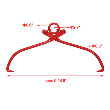 16-Inch Skidding Tongs with Ring - Heavy Duty Logging Grippers for Efficient Wood Handling and Transport