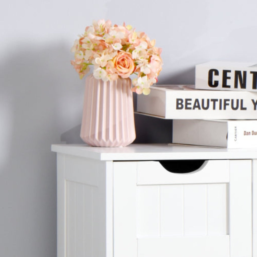 White Bathroom Storage Cabinet with Adjustable Shelf and Drawers Floor Cabinet for Organizing Essentials