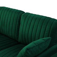 Tufted Green Velvet Single Living Room Sofa Accent Chair - Elegant Modern Design for Home Decor, Comfortable Seating