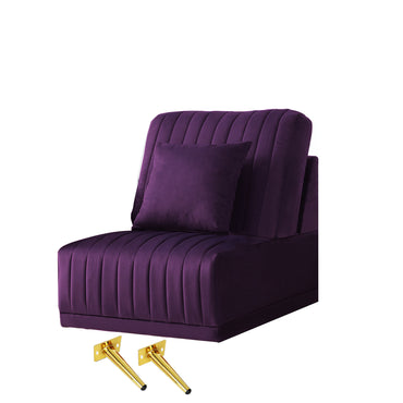 Purple Sofa without Armrests - Modular Seating for Living Room, Perfect for Combining with Other Units - Stylish